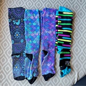 Crazy Compression Socks Lot of 4 Sm/Md Wide Calf